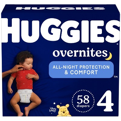 Huggies Disposable Overnight Diapers - Size 4 - 58ct
