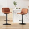 Infurnic Counter and Bar Stools, Upholstered Bar Stools Set with Adjustable Height Handle, for Kitchen and Dining Room, 2PCS, Brown, 16.1"*16.1"*31" - 2 of 4