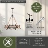 VAXCEL Breckenridge 6 Light Bronze Rustic Antler Chandelier Natural Rope Accent - 4 of 4
