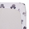 Disney Mickey Mouse - Black, White and Gray Watercolor Mickey Ears Nursery Fitted Mini Crib Sheet - 4 of 4