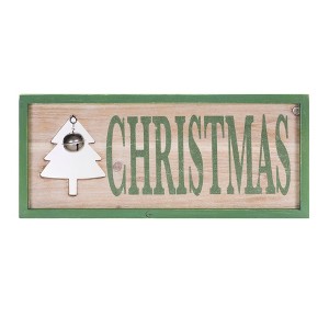 Christmas Frame with Bell 18 Inch Wood Wall Sign by Melrose - 1 of 3