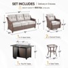 Gymojoy Outdoor Sofa Swivel Chairs Ottoman with Fire Pit Table - 3 of 4