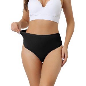 Allegra K Women's High Waist Tummy Control Stretch T-back Breathable Comfortable Thongs - 1 of 4