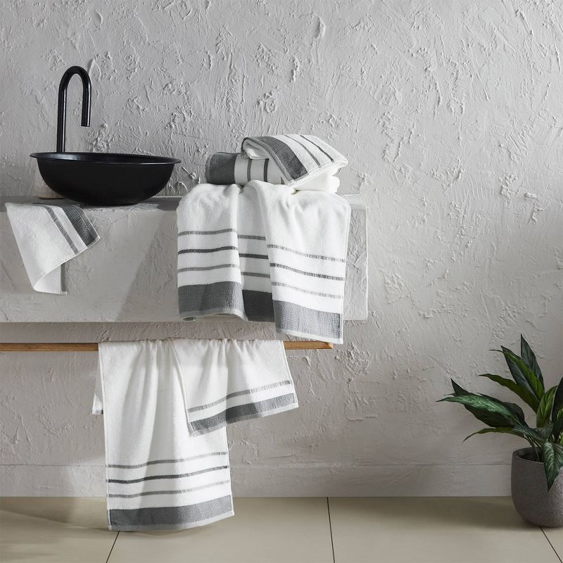 4pc Striped Hand Towel Set - Isla Jade, 5 of 6