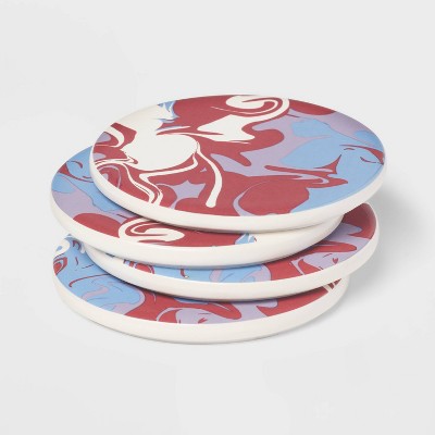 4pk Stoneware Coasters Red - Opalhouse™