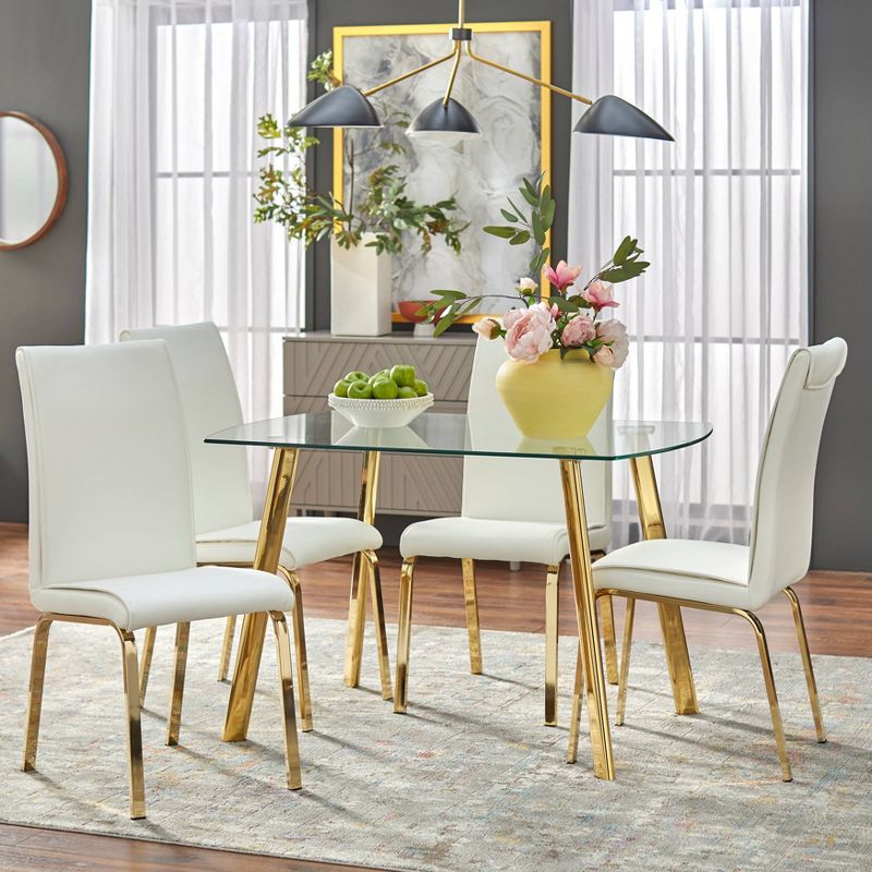 Uptown Dining Table Glass/Gold Metal - Buylateral, 4 of 6
