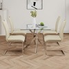 Sapphtopaz Modern Simple Dining Chairs Set, Faux Leather Padded Seat Kitchen Chairs with Chrome Metal Legs for Dining Room, Kitchen - 4 of 4