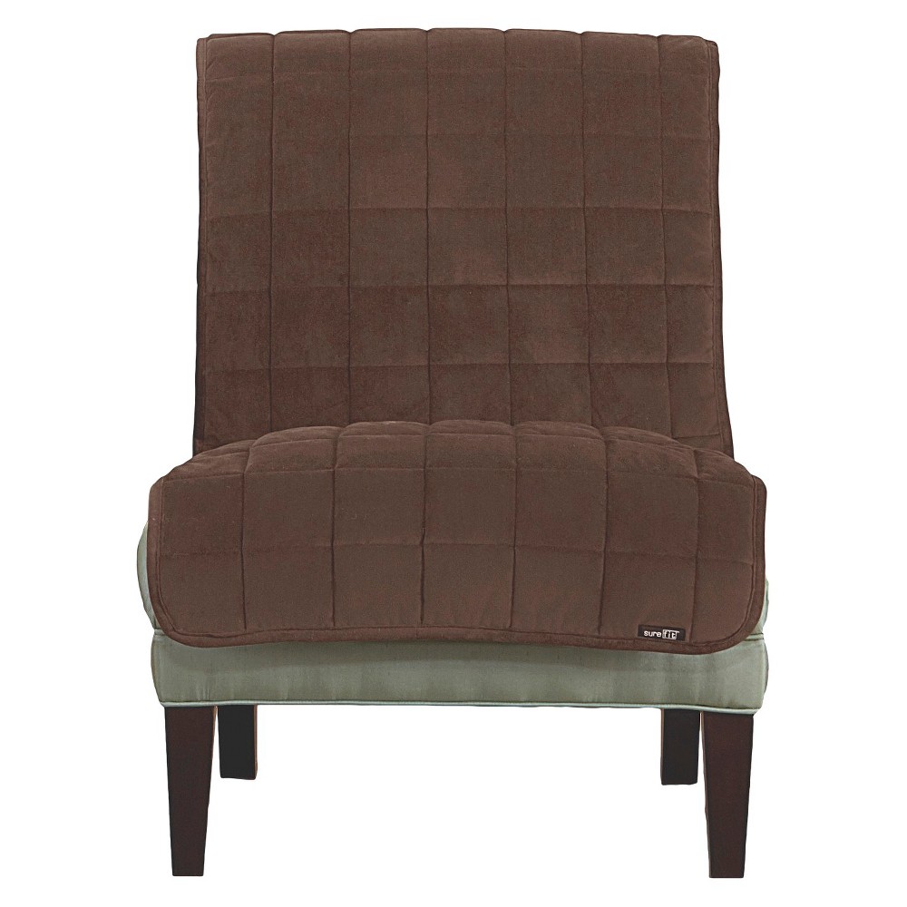 Photos - Furniture Cover Antimicrobial Quilted Armless Chair Furniture Protector Chocolate - Sure F