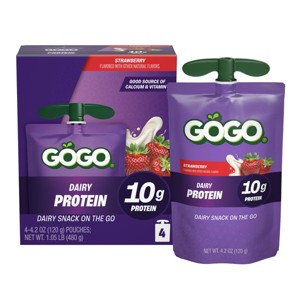 GoGo SqueeZ ACTIVE Fruit Protein Strawberry Fruit Pouches - 1.05lb