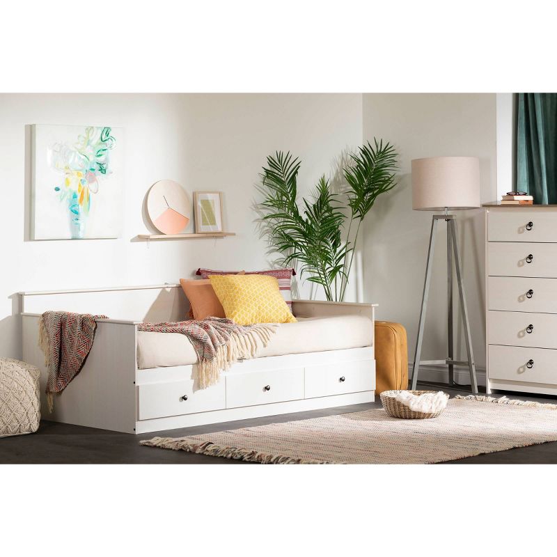 Twin Plenny Daybed with Storage White Wash - South Shore, 4 of 11