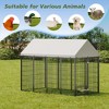 Akoasm 95.28 in. W Outdoor Large Metal Fence with Roof For Pets-Black - 4 of 4