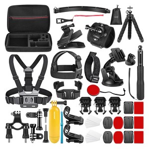 MaseiKar 50 in 1 Action Camera Accessory Kit Compatible with GoPro Hero 12 11 10 9 DJI OSMO 4 3 2 Insta360 X3 X2 GO 3 SJCAM DBPOWER AKASO VicTsing - 1 of 4