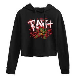 Women's - Teenage Mutant Ninja Turtles Mutant Mayhem - Sketch Raph Cropped Graphic Hoodie - 1 of 2