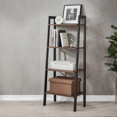 4-Tier Ladder Shelf, Storage Rack Bookcase with Steel Frame
