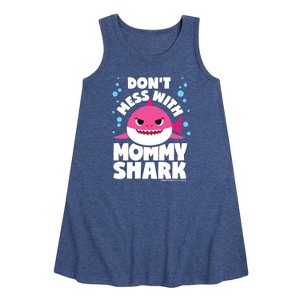 - Baby Shark - Don't Mess With Mama Shark Graphic Sleeveless Aline Dress - 1 of 4