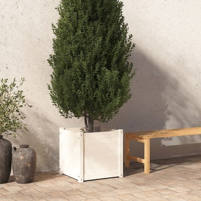 vidaXL Square Garden Planter - Solid Pinewood Flower Box - Ideal for Plants, Vegetables, Herbs and Flowers - Suitable for Garden, Patio, Balcony Decor