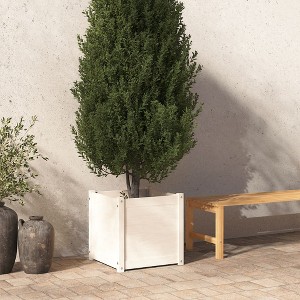 vidaXL Square Garden Planter - Solid Pinewood Flower Box - Ideal for Plants, Vegetables, Herbs and Flowers - Suitable for Garden, Patio, Balcony Decor - 1 of 4