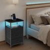 ELJGET Nightstand with Charging Station, Bedside End Table with 3 Fabric Drawers & USB/Type-C Ports and Outlets - 2 of 4