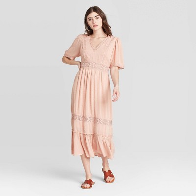 womens blush pink dress