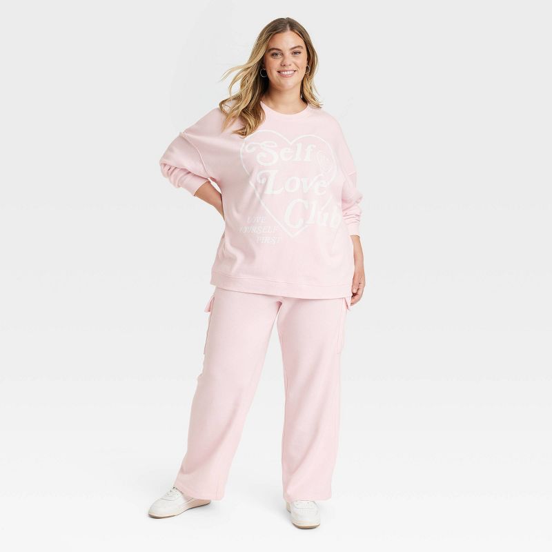 Women's Self Love Club Graphic Sweatshirt - Pink, 3 of 10