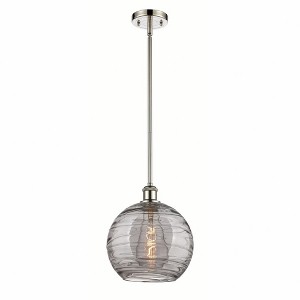 Athens Deco Swirl - 1 Light Stem Hung Mini Pendant In Industrial Style-13 Inches Tall and 10 Inches Wide - 1 of 1