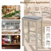 Tangkula 4 PCS Upholstered Wooden Bar Stools Bar Height Chairs Dining - 3 of 4