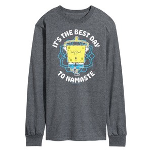 Men's - SpongeBob SquarePants - The Best Day To Namaste Long Sleeve Graphic T-Shirt - 1 of 4