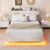 Floating Bed Frame, Suspended Bed with RGB LED Lights and Charging Station, Upholstered Bed Frame with Storage Headboard and Button Tufted - 3 of 4