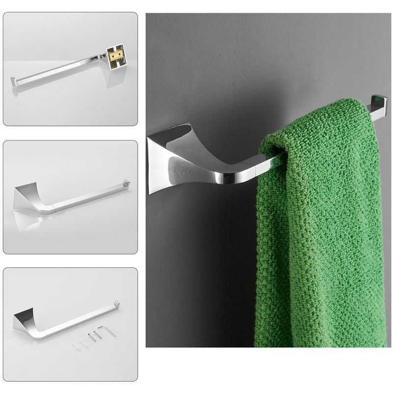 BWE 4-Piece Bath Hardware Set Towel Rack with Toilet Paper Holder Towel Hook and 24 in. Towel Bar, 3 of 6