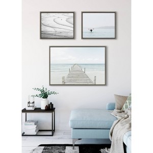 23" x 33" (Set of 3) Sylvie Ocean Beach Framed Wall Canvas Set Gray - Kate & Laurel All Things Decor - 1 of 4