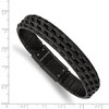 Black Bow Jewelry 12.3mm Black Plated Stainless Steel, Leather & Wire Bracelet, 8.25 In - 4 of 4