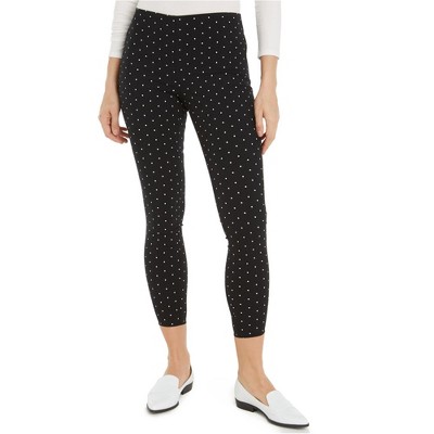 maison Jules Womens Polka Dot Stretch Casual Trouser Pants