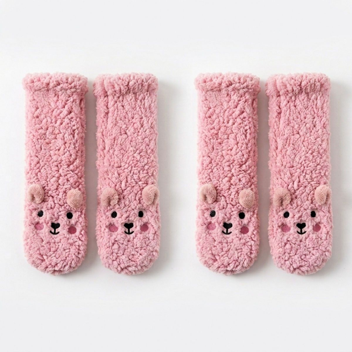 Anna-Kaci Women's Fuzzy Bear Crew Socks 2 Pair US 5-10.5 - thumbnail 7