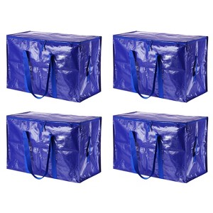 Unique Bargains Extra Large Moving Bags with Reinforced Handle Underbed Storage Tote 27x11x18 Inch 4 Pcs - 1 of 4