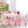 Kids Table and 4 Chairs Set,Multifunctional Desk Set, Height Adjustable, Graffiti Desktop, Easy to Wipe, Ergonomic Design for Ages 2-10 - 2 of 4