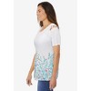 Woman Within Plus Size Lattice-Detail Cold-Shoulder Tee - 4 of 4