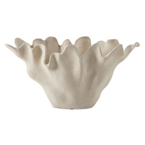 Uttermost Sculptural Textured Ceramic Sand Dune Outdoor Bowl - 1 of 4