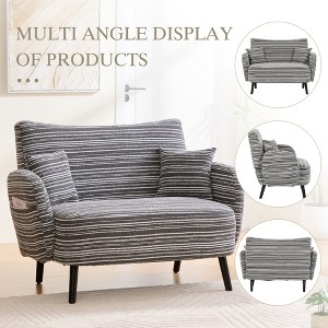MOONMISS 47” Couch Small with Throw Pillow, Modern Loveseats with Storage Pockets, Mini Loveseat for Bedroom Small Space Living Room - 1 of 4