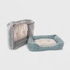 Precious Tails Microsuede Cuddler with Plush Center Bolster Bed for Dogs - Sage Green - S - 4 of 4