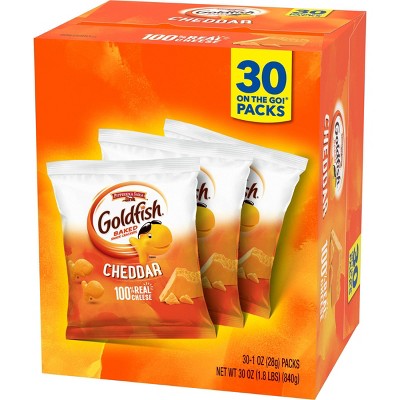 Goldfish Cheddar Crackers Snack Pack MultiPack Box - 30oz/30ct