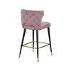 Meridian Furniture,Kelly Pink Velvet Stool, Set of 2 - 2 of 4