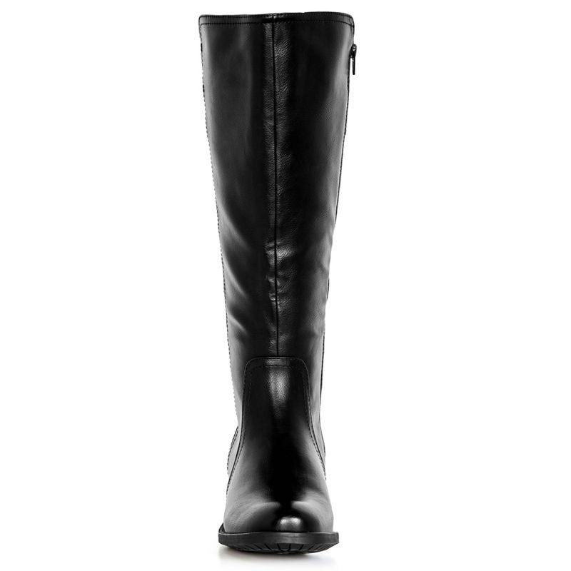 Women's Wide Fit Daphne Tall Boot - black | EVANS, 5 of 6