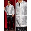 INSPIRE CHIC Men's Zipper Festival Disco Sparkly Sequin Baseball Bomber Jacket - 4 of 4