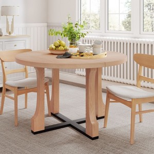 NicBex Farmhouse Style Circle Wooden Dining Table with Black Cross Base,Modern Round Kitchen Table,Dining Room Furniture - 1 of 4