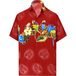 LA LEELA Men's Hawaiian Shirts Short Sleeve Button Down Shirt Mens Casual Shirts Holiday Tropical Beach Summer Party Shirts Funny - 1 of 4