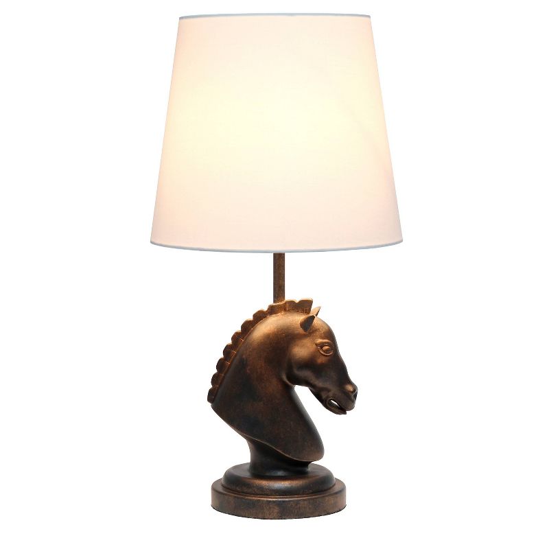 17.25" Tall Decorative Chess Horse Shaped Bedside Table Desk Lamp - Simple Designs, 2 of 10