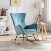 NicBex Teddy Fabric Glider Rocking Chair,Upholstered Nursery Rocking Chairs with High Backrest and Armrests,Nursing Chair for Bedroom - 2 of 4