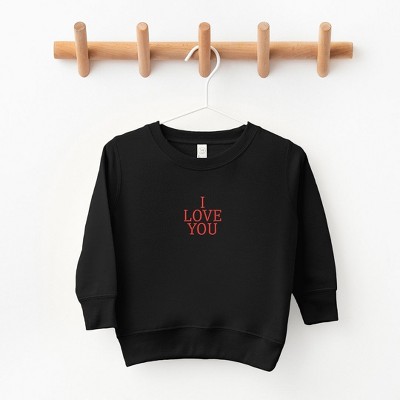 The Juniper Shop Embroidered I Love You Words Toddler Graphic Sweatshirt