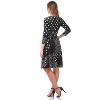 Rekucci Women's Slimming 3/4 Sleeve Fit and Flare Crossover Tummy Control Dress - 3 of 4