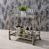 Acme Furniture Matiesen Bar Serving Cart Clear Glass Antique Gold Finish - 2 of 4